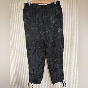 Anthropologie Black Floral Pants